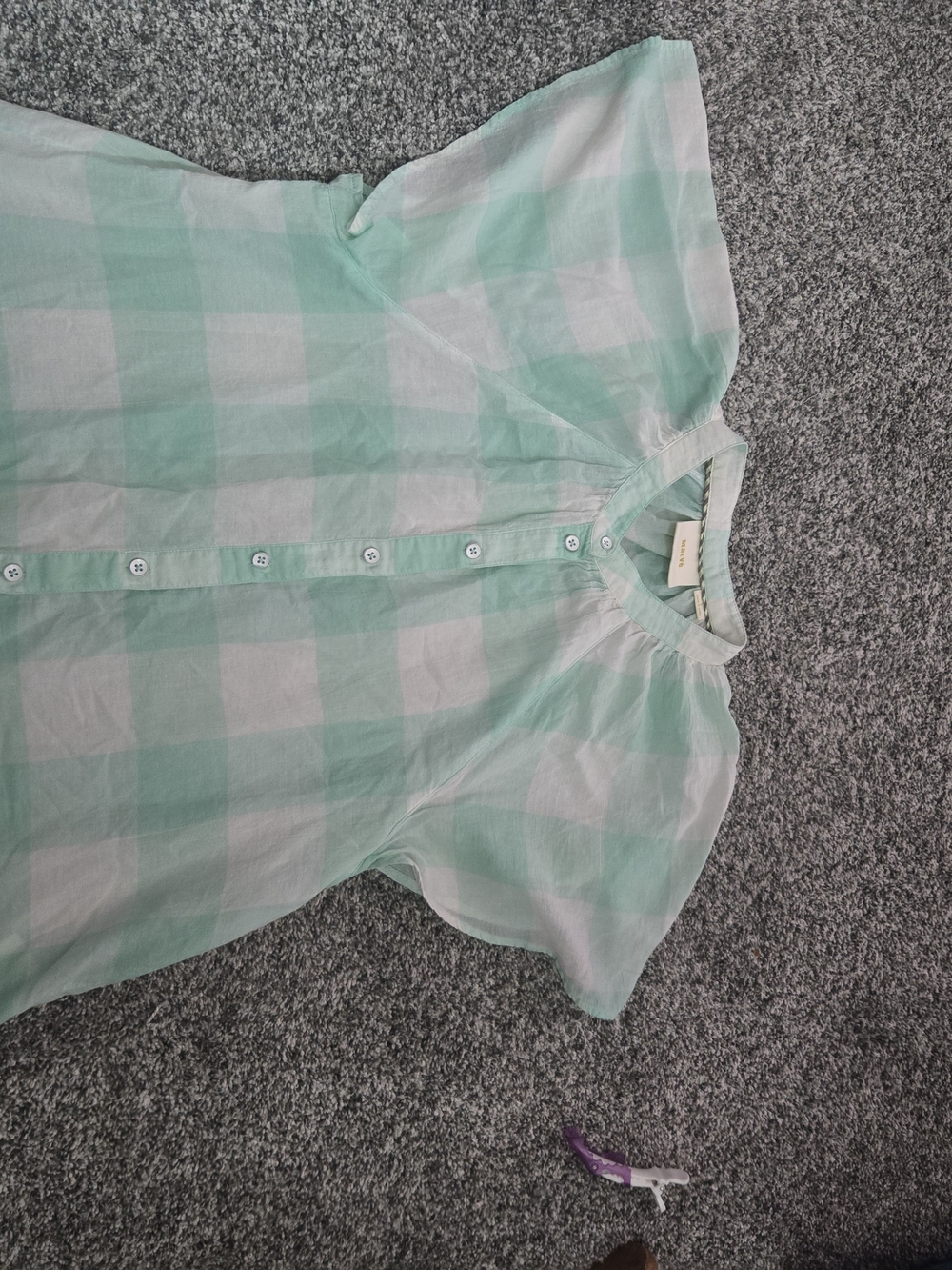 Anthropologie Mint Green and White Lightweight Top - Picture 9 of 12
